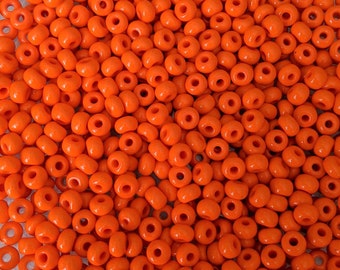 32/0 Opaque Orange Czech Glass Seed Beads 20 Grams (32CS118)
