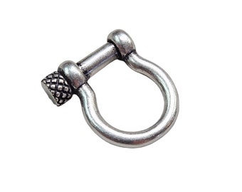 Thailand Sterling Silver Plated Solid Brass Metal D-Ring Anchor Shackle - 21x18x6mm Clasp (CLP01)