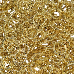 22x16x4mm Gold Alloy Metal Twisted Circle Link/Connector Component - Qty 10 (MB396)