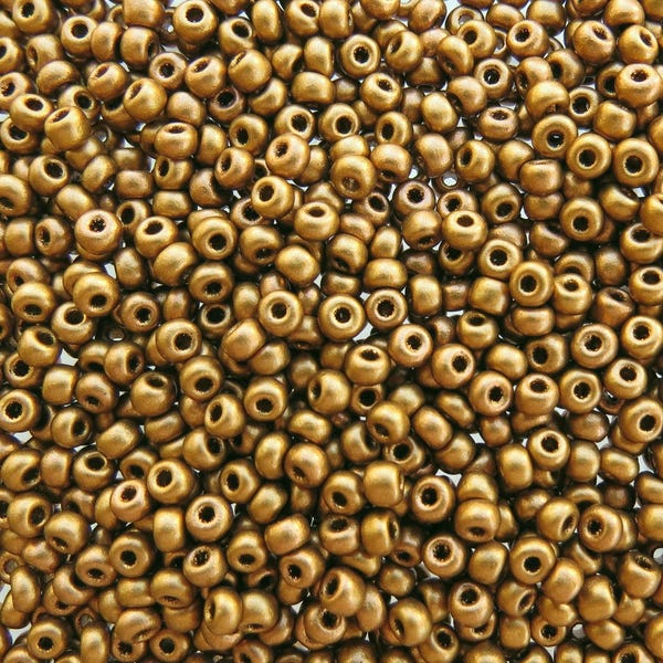 6/0 Silky Old Brass Czech Glass Seed Beads 20 Grams (6CS278)