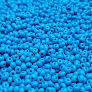 6/0 Matte Opaque PermaLux Dyed Chalk Dark Blue Turquoise Czech Glass Seed Beads 20 Grams (6CS459)