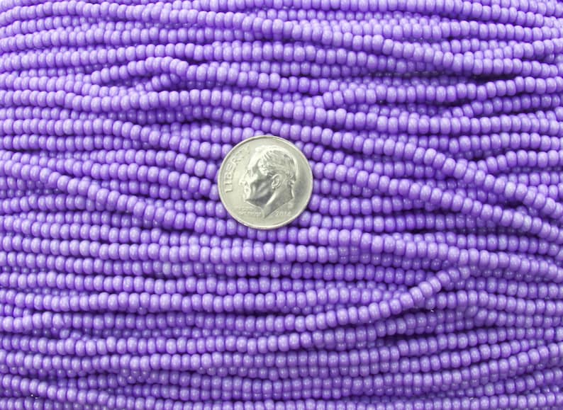 8/0 Opaque Lilac Pearl Terra Colorfast Czech Glass Seed Bead Strand CW93 image 2