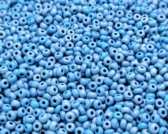 Cuentas de vidrio checo AB azul opaco mate 6/0, 20 gramos (6CS429)