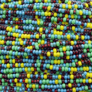 6/0 3 Cut Opaque Jamaica Picasso Mix Czech Glass Seed Beads 20 Inch Strand 6CUT7 image 3