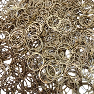 14mm Raw Unplated Brass Round Links Jewelry Components - Qty 20 (UPB04)