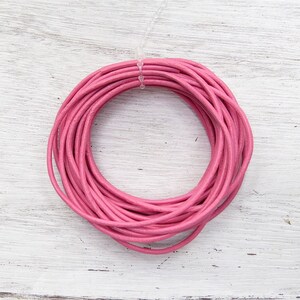 1.5mm Pink Round Leather Cord - 4 Yard Bundle - (15RLC06)