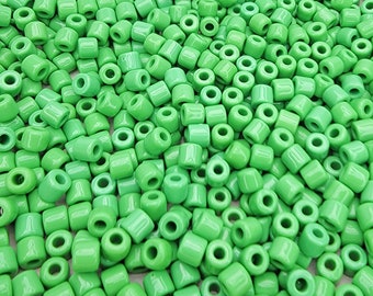 6.2mm Opaque Green Czech Glass Tile Beads 20 Grams (TT20)