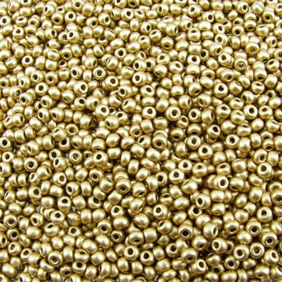 Preciosa 6/0 Matte Gold Czech Glass Seed Beads