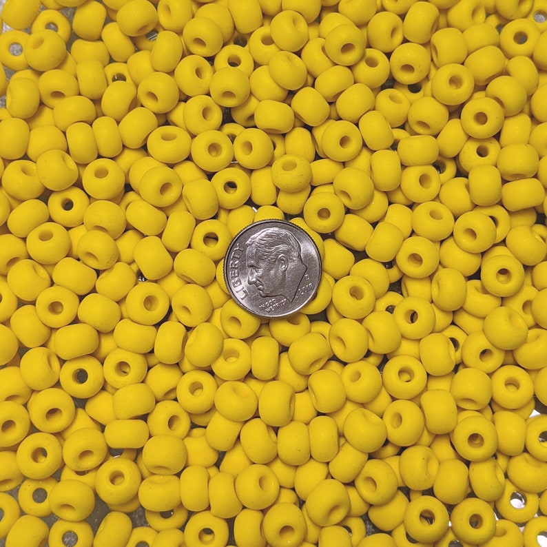 32/0 Matte Opaque Yellow Czech Glass Seed Beads 20 Grams Etsy