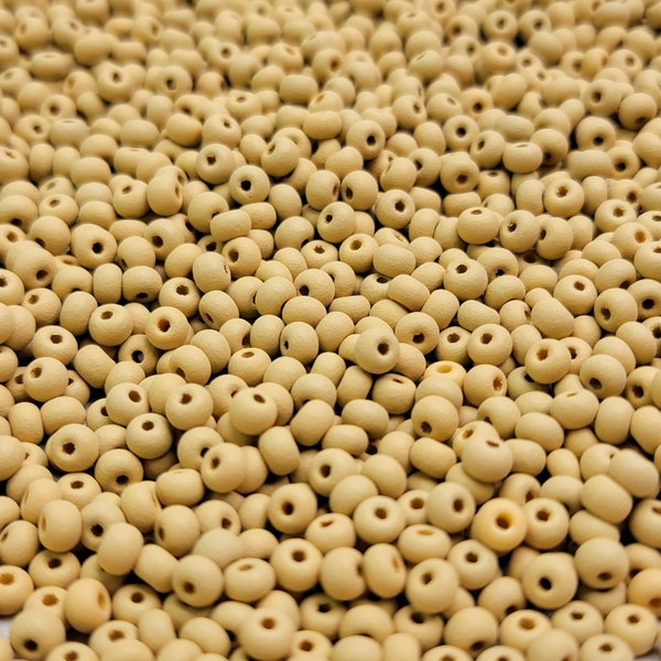 6/0 Matte Opaque PermaLux Dyed Chalk Yellow-Brown Czech Glass Seed Beads 20 Grams (6CS456)