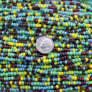 6/0 3 Cut Opaque Jamaica Picasso Mix Czech Glass Seed Beads 20 Inch Strand 6CUT7 image 2