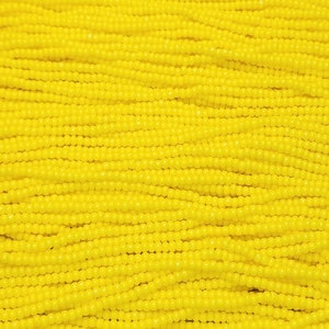 8/0 Opaque Yellow Terra Intensive Coated Czech Glass Seed Bead Strand (8CW95)