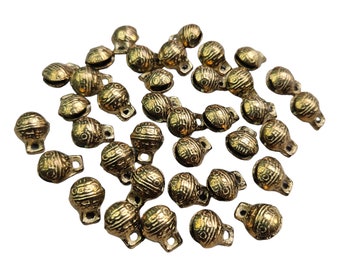 14x10mm Raw Unplated Brass Bell Charms - Qty 10 (UPB38)