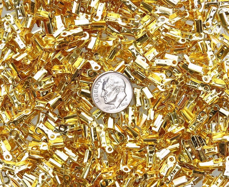 10x4mm Gold Finish Metal Cord Ends Qty 50 CHF05 Etsy