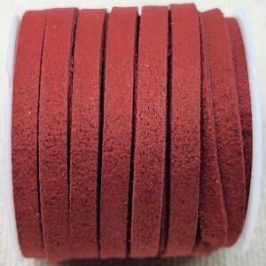 5mm Soft Pliable Dark Red Faux Suede Cord/Lace/Lacing - Sold by the Foot - (5FSC06)