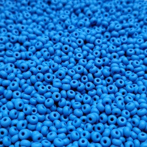 6/0 Matte Opaque PermaLux Dyed Chalk Light Blue Czech Glass Seed Beads 20 Grams (6CS460)