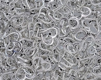 16x13x2mm アンティークシルバー合金メタルオープンハートチャーム