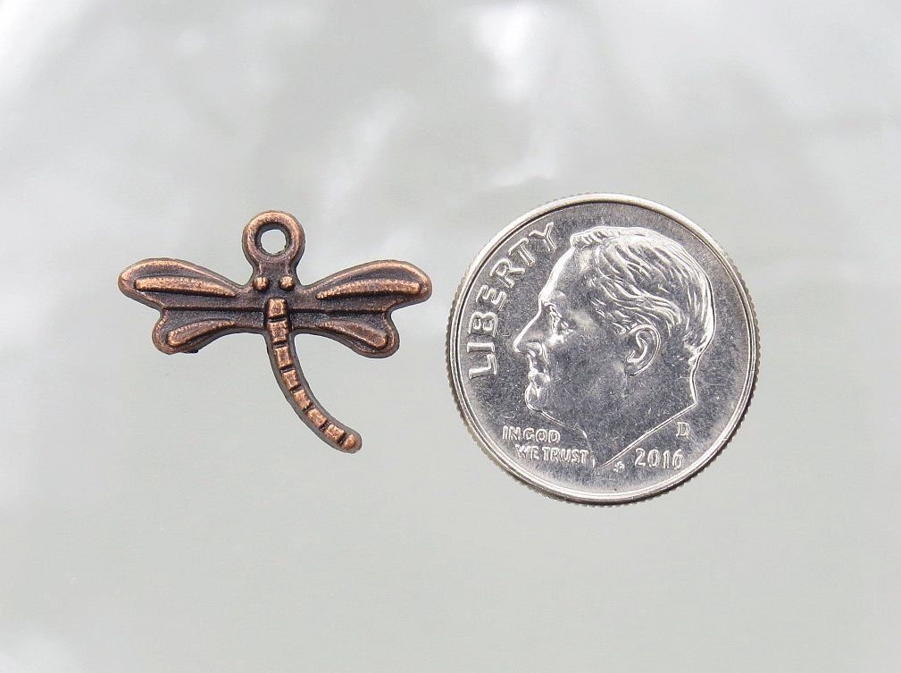 Dragonfly 18x14mm Antique Copper Alloy Metal Charm/Small | Etsy