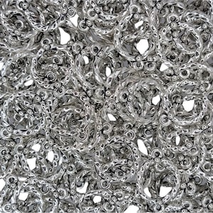 22x16x4mm Antique Silver Alloy Metal Twisted Circle Link/Connector Component - Qty 10 (MB395)