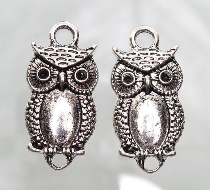 owlページです(^^) Owl Antique Silver 26x13mm Alloy Metal Connectors/links/earring
