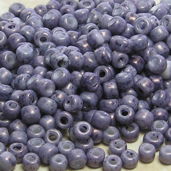 6/0 Vintage Purple Japanese Ceramic Seed Beads 20 Grams (CS53)