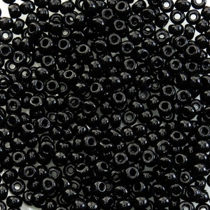 33/0 Opaque Black Czech Glass Seed Beads 20 Grams (33CS118)