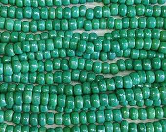 Large 3mm Hole Size UM57 9x6mm Multi Shade Opaque Blue Mix Glass Crow Beads 40 Grams