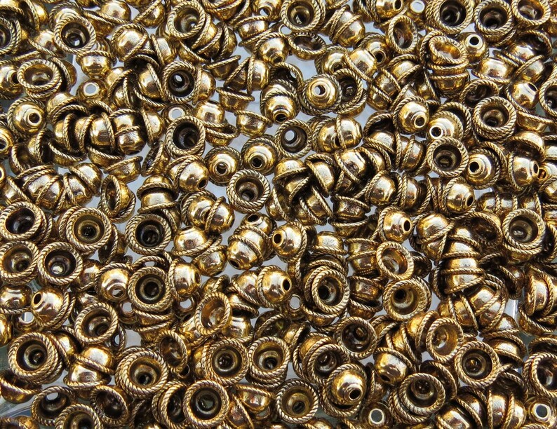 8mm 2mm Hole Antique Gold Base Metal Bead Caps Qty 20 Etsy