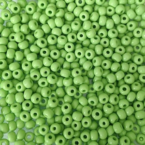 32/0 Opaque Kiwi Green Czech Glass Seed Beads 20 Grams (32CS116)