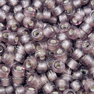 6mm Transparent Light Amethyst Silver-lined Czech Glass Crow Beads - Qty 50 (RC26)