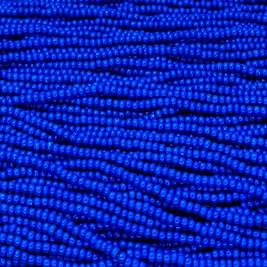 8/0 Opaque Capri Blue Terra Intensive Coated Czech Glass Seed Bead Strand (8CW101)