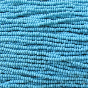 8/0 Opaque Blue Turquoise Czech Glass Seed Bead Strand (CW85) SE