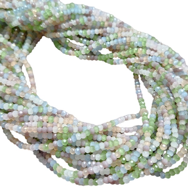 2.5x2mm Faceted Winter Mix Chinese Crystal Rondelle Beads - 13 Inch Strand (25CRY3)