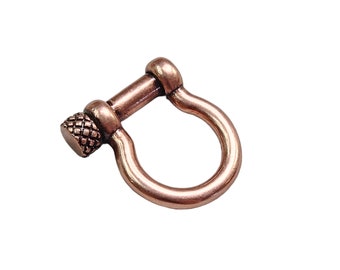 Antique Copper Finish Solid Brass Metal D-Ring Anchor Shackle - 21x18x6mm Clasp (CLP03)