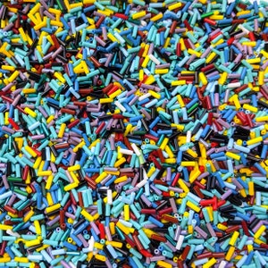Size 3 (7x2mm) Fiesta Mix Czech Glass Bugle Beads 10 Grams (BU16)