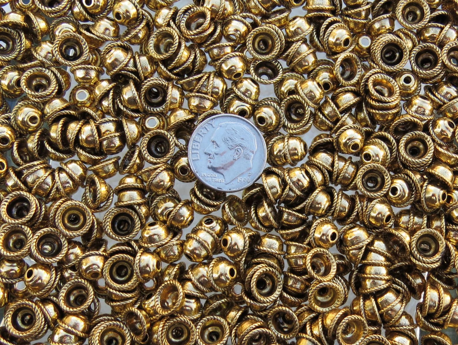 8mm 2mm Hole Antique Gold Base Metal Bead Caps Qty 20 Etsy