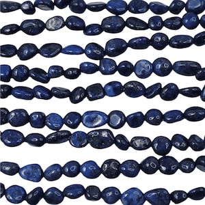Natural Lapis Lazuli Gemstone Nugget Beads - 15 Inch Strand (GEM72)