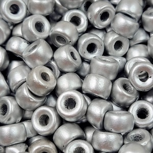 9mm Matte Silver Czech Glass Crow Beads - Qty 20 (RC17)