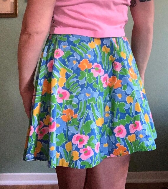 Vintage 60s bright neon floral skirt - image 3
