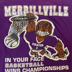 Vintage 80s 90s Merrilville slam dunking gorilla  basketball single stitch crewneck tee