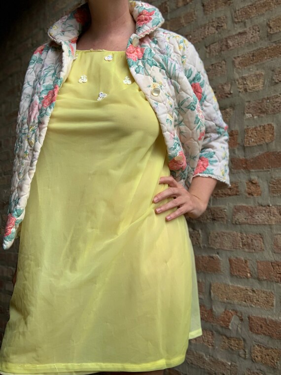60s mod twiggy style yellow nightgown - image 7