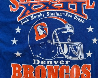 Camiseta vintage de los Denver Broncos, campeones de la AFC de los años 80, fabricada en EE. UU.