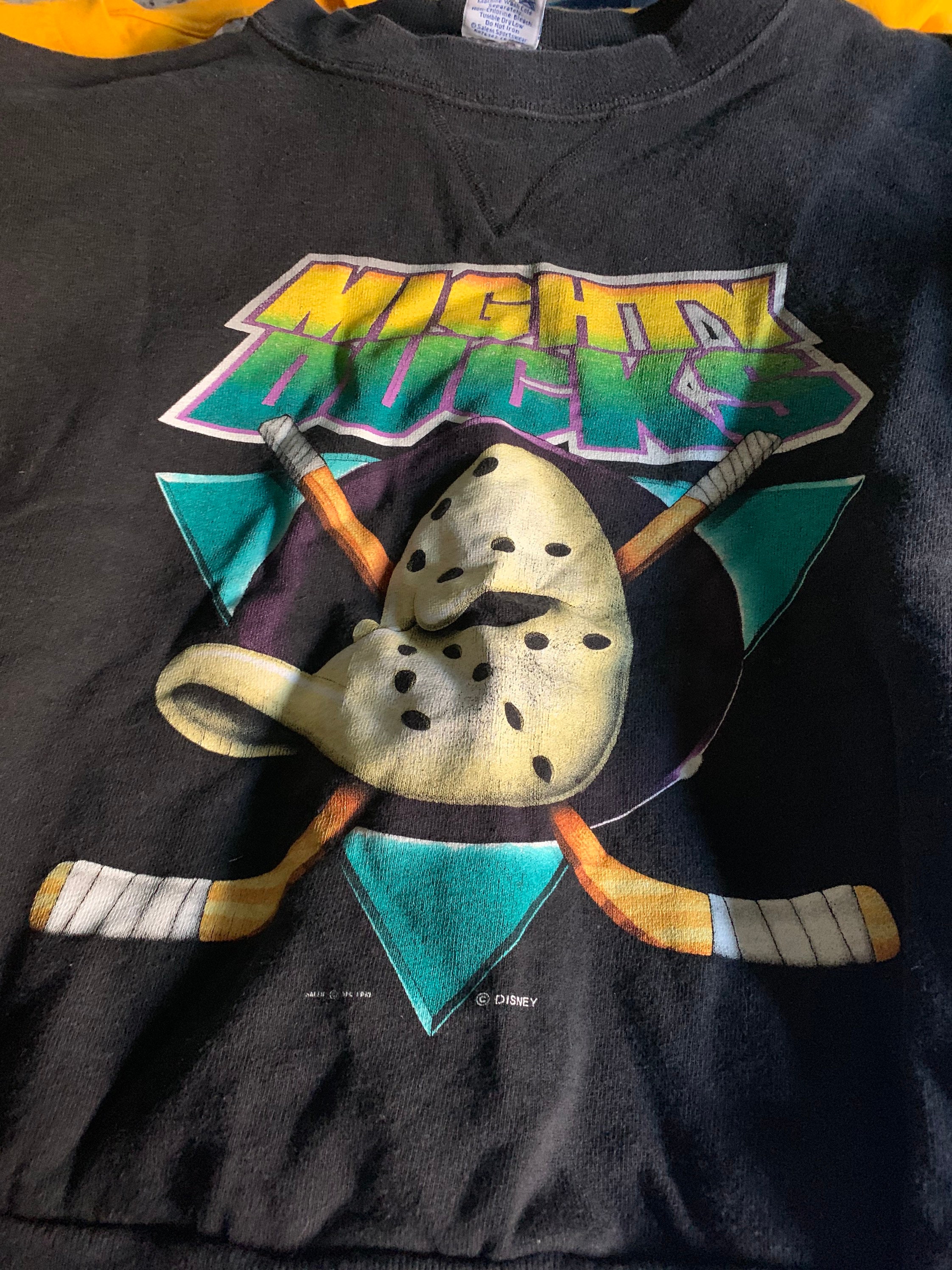 Vintage Anaheim Mighty Ducks All Over Print T-shirt NWOT NHL Hockey 90s –  For All To Envy