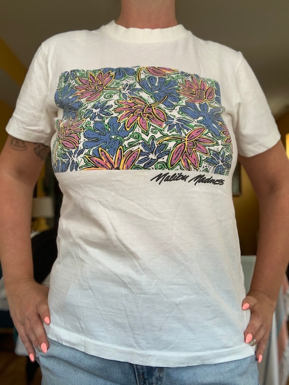 Vintage 90s Malibu Madness tropical abstract flor… - image 4