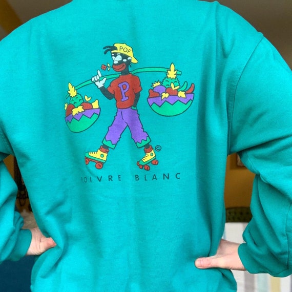 Vintage 80s Poirve Blanc roller skating tropical f