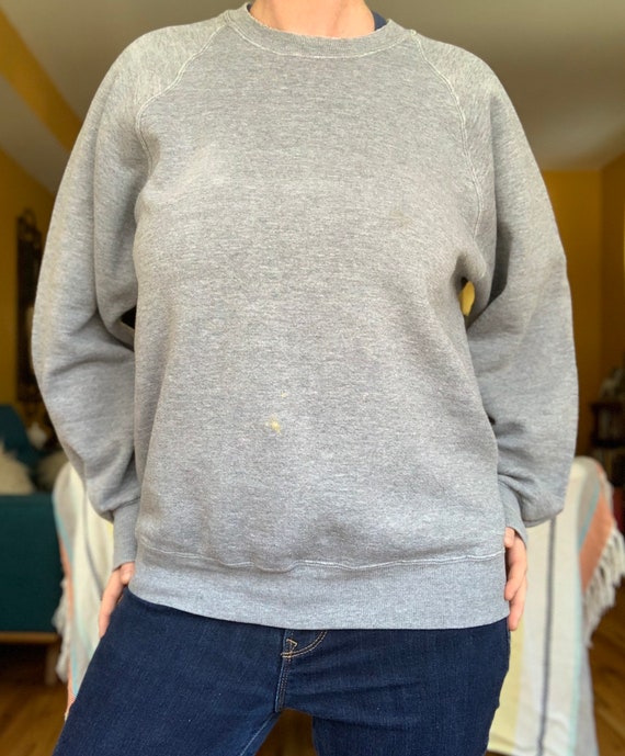 Vintage 80s 90s Rayon blend gray jerzees sweatshir