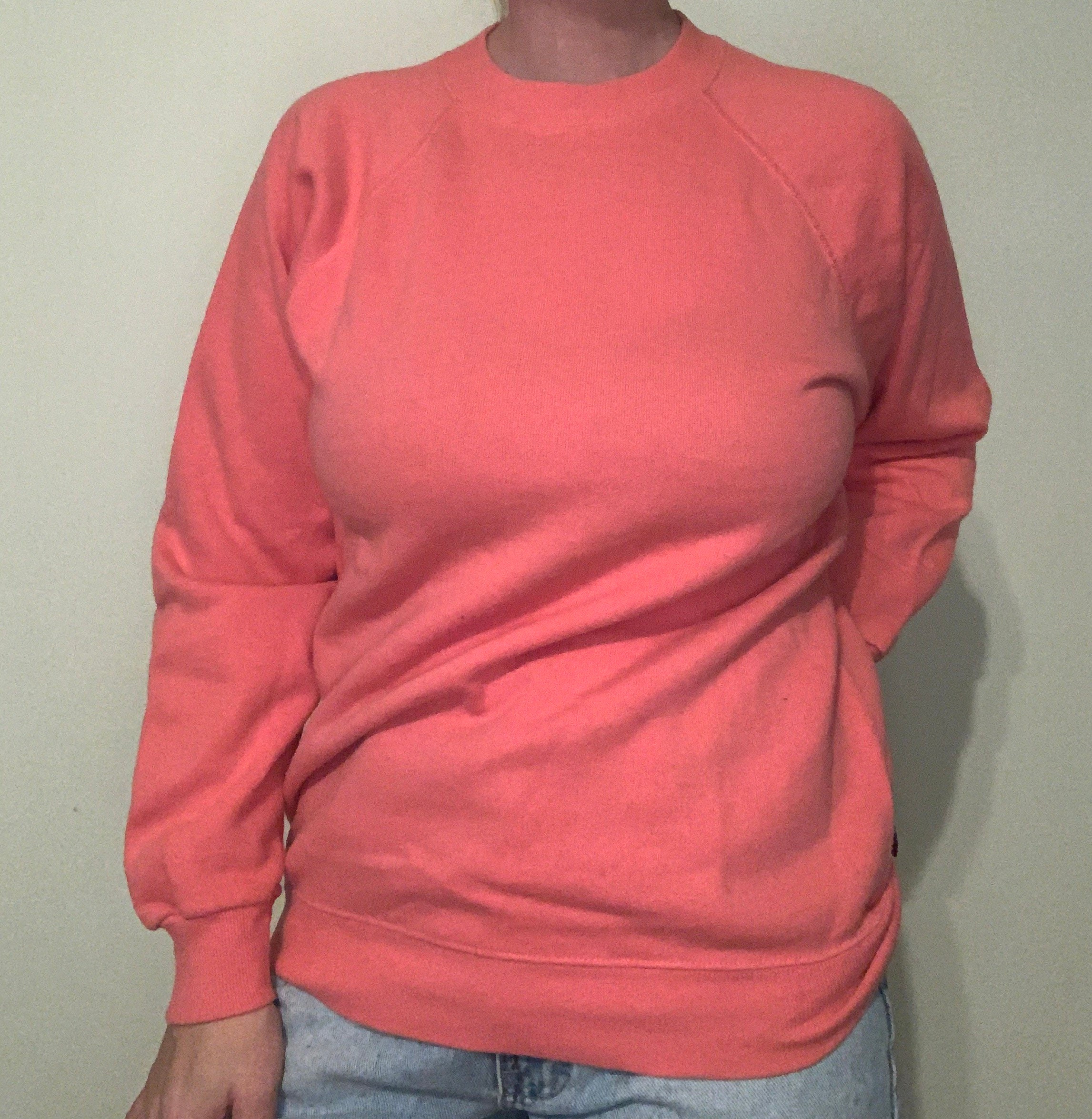 Vintage 80s Blank Hanes Coral Peach Pink Crewneck Pullover - Etsy Canada