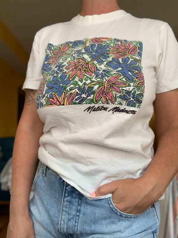 Vintage 90s Malibu Madness tropical abstract flor… - image 3