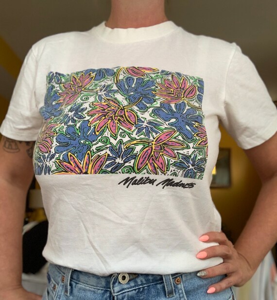 Vintage 90s Malibu Madness tropical abstract flor… - image 2