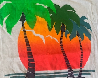 Vintage 80s 90s Cancun Mexico neon tropical palm tree graphic tee